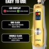 vgr v 290 professional hair trimmer for men | precision t blade, turbo mode | 120 min runtime & led display | usb type c charging with corded & cordless use gold