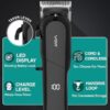 vgr vl 118 hair clipper for men & professionals | 200 min battery life, usb charging | led display, taper lever with stainless blade & 6 guide combs black