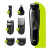braun hair clippers for men mgk3220, 6 in 1 beard trimmer, ear and nose trimmer, cordless & rechargeable, multicolor