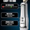 vgr v 071 cordless professional hair trimmer for men & salon | 120 minutes runtime with turbo mode, type c usb support, 1 year brand warranty (silver)