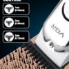 vgr v 071 cordless professional hair trimmer for men & salon | 120 minutes runtime with turbo mode, type c usb support, 1 year brand warranty (silver)