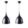 whiteray traditional round black aluminum metallic decorative hanging lights set pendant ceiling light classic lamp for kitchen dining living room bedroom bathroom ((6" shade (pack of 2) without bulb)