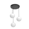 vrct e27 base adjustable mini hanging vintage pendant light fixture with 3 light globe shade (white)(metal)(corded electric)