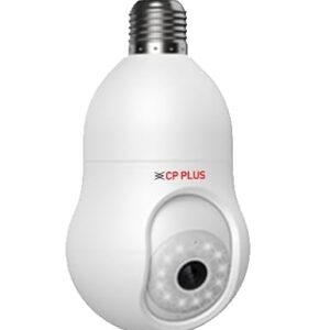 cp plus 3 mp resolution smart wi fi bulb security camera | 360° view | 2 way talk | motion tracking & detection alert | built in siren | advanced night vision | ir distance 15 mtr. | cp t31a