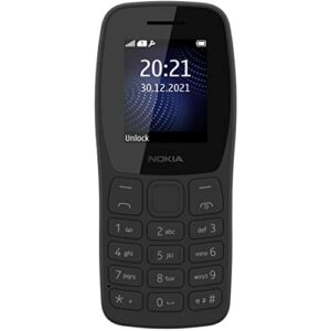 nokia 105 classic | single sim keypad phone with built in upi payments, long lasting battery, wireless fm radio, without charger | charcoal