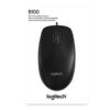 logitech b100 corded wired usb right or left hand use mouse for computers and laptops black