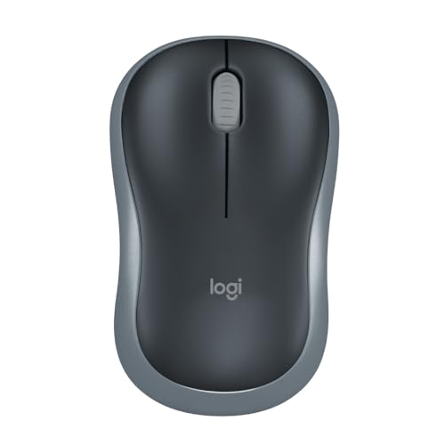 Logitech M186 Wireless Mouse, 2.4GHz with USB Mini logitech m186 wireless mouse, 2.4ghz with usb mini receiver, 12 month battery life, 1000 dpi optical tracking, ambidextrous, compatible with pc, mac, laptop