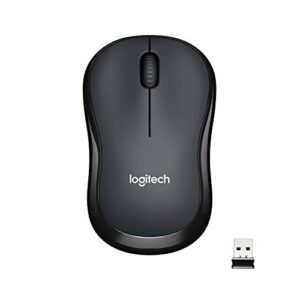 logitech m221 wireless mouse, silent buttons, 2.4 ghz with usb mini receiver, 1000 dpi optical tracking, 18 month battery life, ambidextrous pc/mac/laptop black