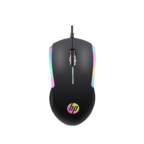 HP M160 USB Wired Gaming Optical Mouse with LED Backlight, hp m160 usb wired gaming optical mouse with led backlight, 1000 dpi, 3 buttons and press life up to 3 million clicks, 1 year warranty (843w8aa, black)