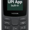 nokia all new 105 dual sim keypad phone with built in upi payments, long lasting battery, wireless fm radio | charcoal