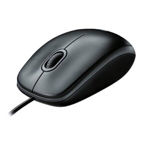 logitech b100 corded wired usb right or left hand use mouse for computers and laptops black