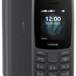 nokia all new 105 dual sim keypad phone with built in upi payments, long lasting battery, wireless fm radio | charcoal