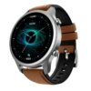 noisefit halo 1.43" amoled display, bluetooth calling round dial smart watch, premium metallic build, always on display, smart gesture control, 100 sports modes (vintage brown)