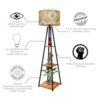 floor lamp with for living room with 3 shelves decorative metal floor lamp standing home decoration floor jutelamp shade reading for bedroom, office,kitchen (a4)