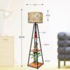 floor lamp with for living room with 3 shelves decorative metal floor lamp standing home decoration floor jutelamp shade reading for bedroom, office,kitchen (a4)