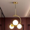 Desidiya® 3-Light Globe Chandelier Hanging Light Gold desidiya® 3 light globe chandelier hanging light gold modern ceiling pendant lamp with white glass adjustable cord ceiling light for bedroom living dining room (bulb not included pack of 1)