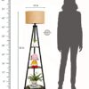 crosscut furniture metal floor lamp with 3 shelves (brown jute). led bulb included. crosscut furniture metal floor lamp with 3 shelves (brown jute). led bulb included.