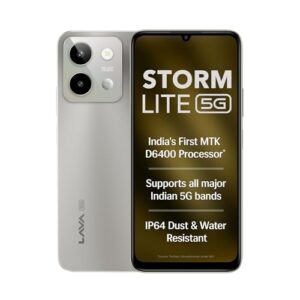 lava storm lite 5g (cosmic titanium, 4+4*gb ram, 128gb storage) | india's first mtk dimensity 6400 processor | 50mp ai camera | ip64 rated | 120 hz display | 5000 mah battery | supports all 5g bands