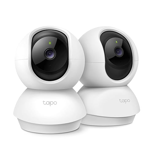 Tapo C210P2 360° 3MP 2K 2304 Full HD 1296P Video Pan/Tilt tapo c210p2 360° 3mp 2k 2304 full hd 1296p video pan/tilt smart wi fi security camera | alexa enabled | 2 way audio| night vision| motion detection | indoor cctv | pack of 2,white