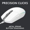 logitech g 102 light sync wired gaming mouse with customizable rgb lighting, 6 programmable buttons, gaming grade sensor, 8k dpi tracking,16.8mn color, light weight white logitech g 102 light sync wired gaming mouse with customizable rgb lighting, 6 programmable buttons, gaming grade sensor, 8k dpi tracking,16.8mn color, light weight white