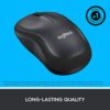 logitech m221 wireless mouse, silent buttons, 2.4 ghz with usb mini receiver, 1000 dpi optical tracking, 18 month battery life, ambidextrous pc/mac/laptop black