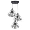 homesake hanging light diamond cluster modern ceiling pendant light for home decoration, living room,bedroom, and dining room, stylish chandelier, contemporary interior design, pack of 1, (black)