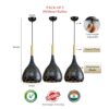 cruv aluminum hanging lights for dining table, pendant lamps for kitchen island, bedroom hanging lamps and living room lights (black pack of 3) cruv aluminum hanging lights for dining table, pendant lamps for kitchen island, bedroom hanging lamps and living room lights (black pack of 3)