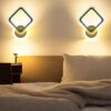 greywings golden led wall light for home, 3 color modes, warm white, cool white, natural white, modern acrylic crystal wall lamp for bedroom, living room, pack of 1