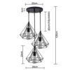 homesake hanging light diamond cluster modern ceiling pendant light for home decoration, living room,bedroom, and dining room, stylish chandelier, contemporary interior design, pack of 1, (black)