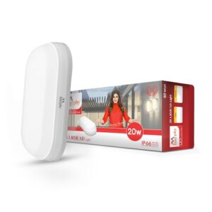 murphy 20w led oval shape bulkhead wall lamp | ip66 waterproof outdoor light for gardens, porches & bathrooms | cool white, pack of 1 | 2 year warranty