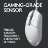 logitech g 102 light sync wired gaming mouse with customizable rgb lighting, 6 programmable buttons, gaming grade sensor, 8k dpi tracking,16.8mn color, light weight white logitech g 102 light sync wired gaming mouse with customizable rgb lighting, 6 programmable buttons, gaming grade sensor, 8k dpi tracking,16.8mn color, light weight white