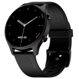 noise twist round dial smart watch with bluetooth calling, 1.38" tft display, up to 7 days battery, 100+ watch faces, ip68, heart rate monitor, sleep tracking (jet black)