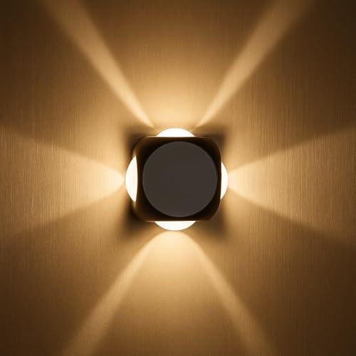 Desidiya® LED Outdoor UP Down Wall Light (Pack of 1) IP-65 desidiya® led outdoor up down wall light (pack of 1) ip 65 rainproof & shockproof alluminium body 4 way exterior wall step light fixture (warm white)