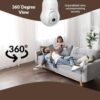 cp plus 3 mp resolution smart wi fi bulb security camera | 360° view | 2 way talk | motion tracking & detection alert | built in siren | advanced night vision | ir distance 15 mtr. | cp t31a