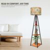 floor lamp with for living room with 3 shelves decorative metal floor lamp standing home decoration floor jutelamp shade reading for bedroom, office,kitchen (a4)
