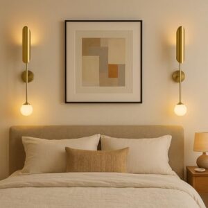 coral tree long dual side light frosted glass metal wall light for bedroom, living room, dining room & home decor (golden color 60 cm height)