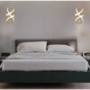 greywings infinity golden modern wall light for home, led wall lamp with 3 color lighting (cool/warm/natural white), perfect for bedroom, hall, pack of 2