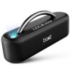boat stone lumos 60w bluetooth speaker w/ 7 led projection modes, hearables app support, dual eqs, up to 9hrs of playtime, tws feature, built in mic, bt v5.3(midnight black)