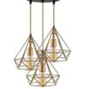 Desidiya® Diamond Cluster Golden Pendant Light, Home Decor desidiya® diamond cluster golden pendant light, home decor items, hanging ceiling decorative chandelier home, living room, indoor outdoor jhumar lighing, 40 watts,(bulb not included, black)