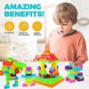 funblast diy plastic building blocks for kids building blocks toy for kids puzzle games for kid, toys for children educational & learning toy for kid, girls & boys (250+ blocks with 38 wheels)