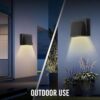 gesto 5w waterproof led wall light for home decoration – up down 1 way led wall lamp | ip65 outdoor fancy wall lights for balcony,gate,elevation,garden,patio | decorative wall mount light pack of 1