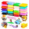vgrassp 24 pcs air dry clay for kids with 6 sculpting tools creative art & crafts play dough birthday return gift for boys and girls color as per stock