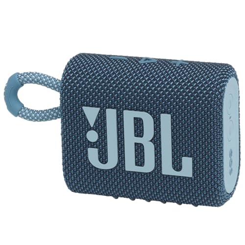 JBL Go 3, Wireless Ultra Portable Bluetooth Speaker, Pro jbl go 3, wireless ultra portable bluetooth speaker, pro sound, vibrant colors with rugged fabric design, waterproof, type c (without mic, blue)