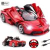 abyz rechargeable remote control sports car with openable doors rc car with led lights for kids super sports car high speed rc car toy big size 3 10 years old kids,multicolor