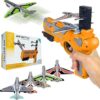vgrassp catapult toy airplane, pistol shooting game toy gun air battle glider airplane launcher toy for kids outdoor sport aircraft all occasions exciting and fun gift for boys and girls