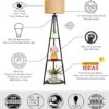 crosscut furniture metal floor lamp with 3 shelves (brown jute). led bulb included. crosscut furniture metal floor lamp with 3 shelves (brown jute). led bulb included.