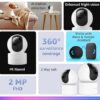 mi xiaomi wireless home security camera 2i 2022 edition | full hd picture | 360 view | 2mp | ai powered motion detection | enhanced night vision| talk back feature (2 way calling), 1080p, white