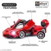abyz rechargeable remote control sports car with openable doors rc car with led lights for kids super sports car high speed rc car toy big size 3 10 years old kids,multicolor