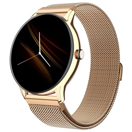 Noise Twist Go Round dial Smartwatch with BT Calling, noise twist go round dial smartwatch with bt calling, 1.39" display, metal build, 100+ watch faces, ip68, sleep tracking, 100+ sports modes, 24/7 heart rate monitoring (gold link)