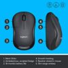 logitech m221 wireless mouse, silent buttons, 2.4 ghz with usb mini receiver, 1000 dpi optical tracking, 18 month battery life, ambidextrous pc/mac/laptop black